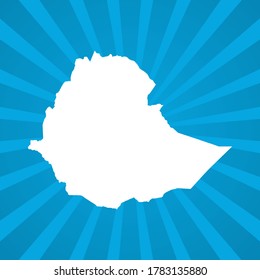 Map of Ethiopia blue comic pop art vector.