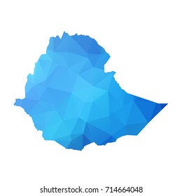 Map of Ethiopia - Blue Geometric Rumpled Triangular , Polygonal Design For Your . Vector illustration eps 10.