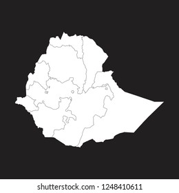 Map of Ethiopia - High detailed on black background. Abstract design vector illustration eps 10.