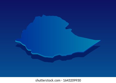 mapa de Etiopía sobre fondo azul. Vector moderno concepto isométrico de la ilustración de la tarjeta de felicitación paso 10.