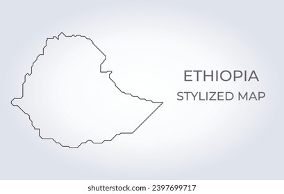 Map of Ethiopia in a stylized minimalist style. Simple illustration of the country map.
