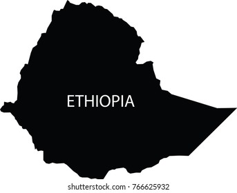Map of Ethiopia vector black on white background