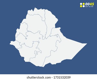 Mapa del vector de Etiopía en azul