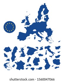 Map of EU with countries