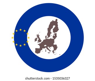 Map of the EU on background with flag