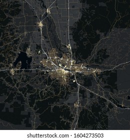 Map Eugene city. Oregon. USA