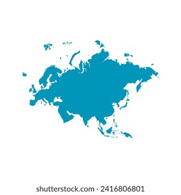 Mapa de Eurasia, silueta de señas. World Map Globe. Ilustración vectorial aislada en fondo blanco. Europa y el continente asiático.