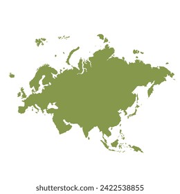 Mapa de Eurasia, silueta de señas. World Map Globe. Ilustración vectorial aislada en fondo blanco. Europa y el continente asiático.
