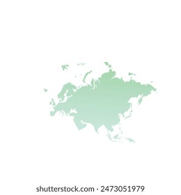 Map of Eurasia, sign silhouette. World Map Globe. Vector Illustration isolated on white background. Europe and Asia continent.