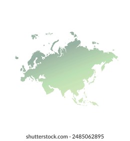 Mapa de Eurasia, símbolo de la silueta. Globo del Mapa Mundial. Ilustración vectorial aislada sobre fondo blanco. Europa y Asia continente.