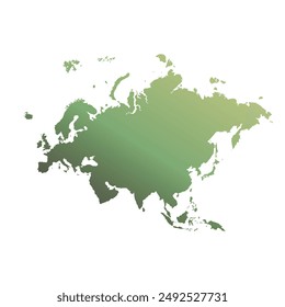 Map of Eurasia, sign silhouette. World Map Globe. Vector Illustration isolated on white background. Europe and Asia continent.