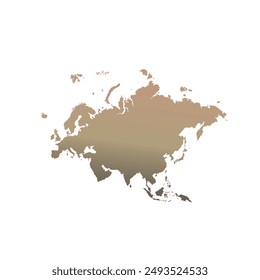 Mapa de Eurasia, símbolo de la silueta. Globo del Mapa Mundial. Ilustración vectorial aislada sobre fondo blanco. Europa y Asia continente.