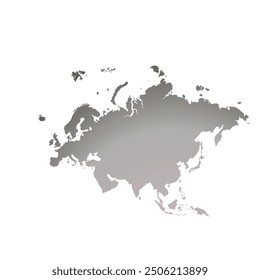 Map of Eurasia, sign silhouette. World Map Globe. Vector Illustration isolated on white background. Europe and Asia continent.