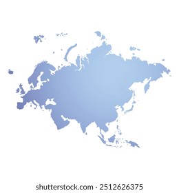 Karte von Eurasien, Zeichen Silhouette. Weltkartenglobus. Vektorgrafik einzeln auf weißem Hintergrund. Europa und Asien.