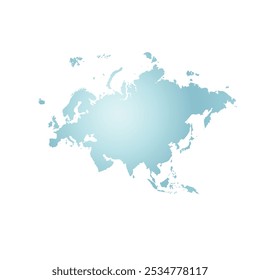 Mapa de Eurasia, silueta de signos. Mapa mundial Globo. Ilustración vectorial aislada sobre fondo blanco. Continente europeo y asiático.