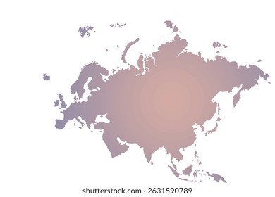 Map of Eurasia, sign silhouette. World Map Globe. Vector Illustration isolated on transparent background. Europe and Asia continent.