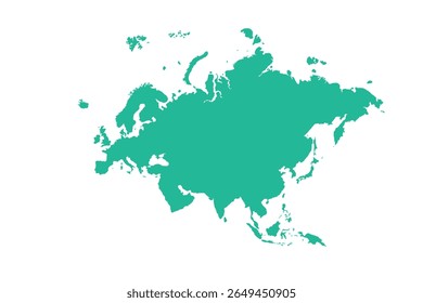 Mapa da Eurásia, sinal de silhueta. World Map Globe (em inglês). Ilustração de vetor isolada em plano de fundo transparente. Europa e Ásia.
