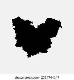 Map of Eure - Normandy - France region outline silhouette graphic element Illustration template design
