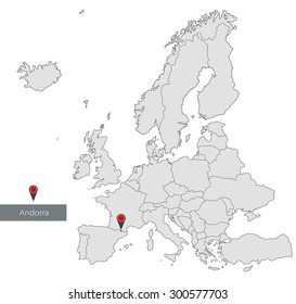 Map Of Europe. Andorra