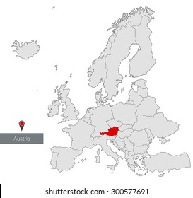 Map Of Europe. Austria