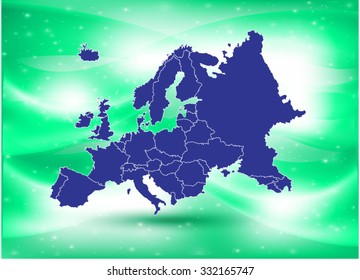 Map of Europe And Background - Vector Illustration
