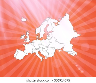 Map of Europe Beaming