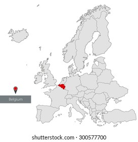 Map Of Europe. Belgium