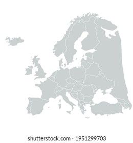 Map of Europe. Color vector modern. Silhouette map.