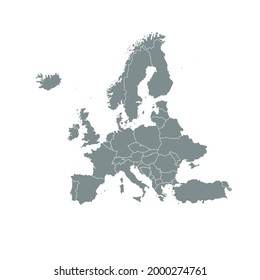 Mapa de Europa. Vector de color moderno. Mapa de silueta.