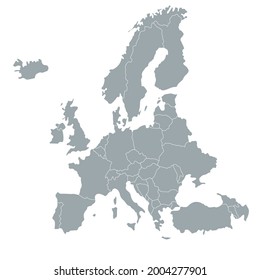 Mapa de Europa. Vector de color moderno. Mapa de silueta.