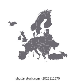 Mapa de Europa. Vector de color moderno. Mapa de silueta.