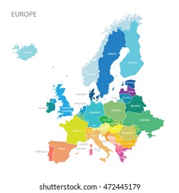 Map of Europe continent