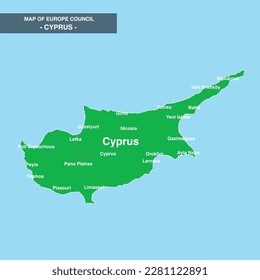 Map of Europe Council Country, Cyprus Map