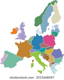 mapa da Europa com os países