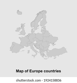 Map of Europe countries isolated vector illustration