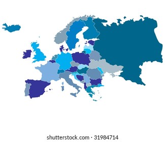 Map of Europe with countries outlined