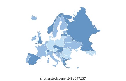 Mapa de Europa para la educación, Viajes por todo el mundo, geografía de la tierra, diseños de Sitios web, fondo, estudiar geografía, trabajar en gráficos. Adecuado para Profesionales de negocios, diseñadores y creativos, comerciante.