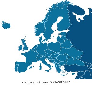 Karte von Europa, der Europäischen Union, der EU.