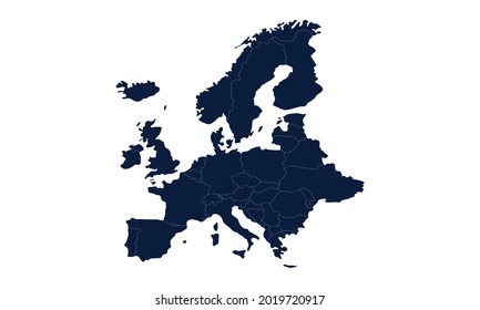 Map of Europe Flat Design Icon Vector