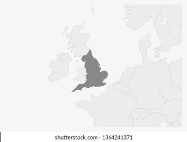 Map Europe Highlighted England Map Gray Stock Vector Royalty Free 1364241371