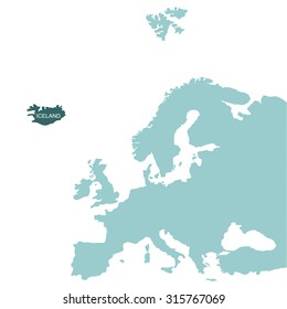 Map of Europe, Iceland