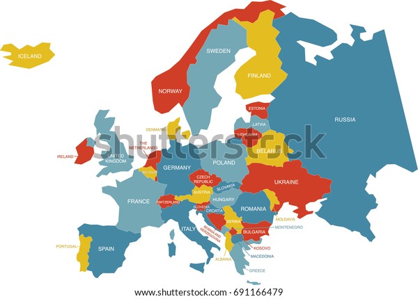 Map Europe Labels Stock Vector (Royalty Free) 691166479