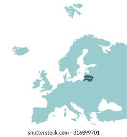 Map of Europe, Lithuania