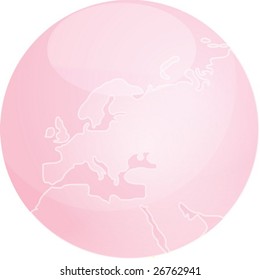 Mapa de Europa en una esfera brillante