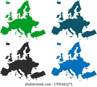 map of europe. original map.variety of colors on white background. Vector illustration eps 10.