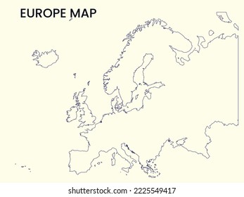 Map of Europe, Outline Map Europe vector Illustration, Map of Europe with an outline. Europe map.