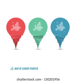 Map of Europe Pointer - Vector Illustration - Infographic Element