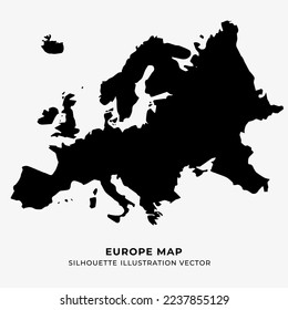 mapa del vector de ilustración de silueta de europa