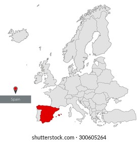 Map Of Europe. Spain