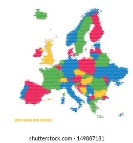 Map of Europe from Triangles - Infographic Element - Vector Illustration